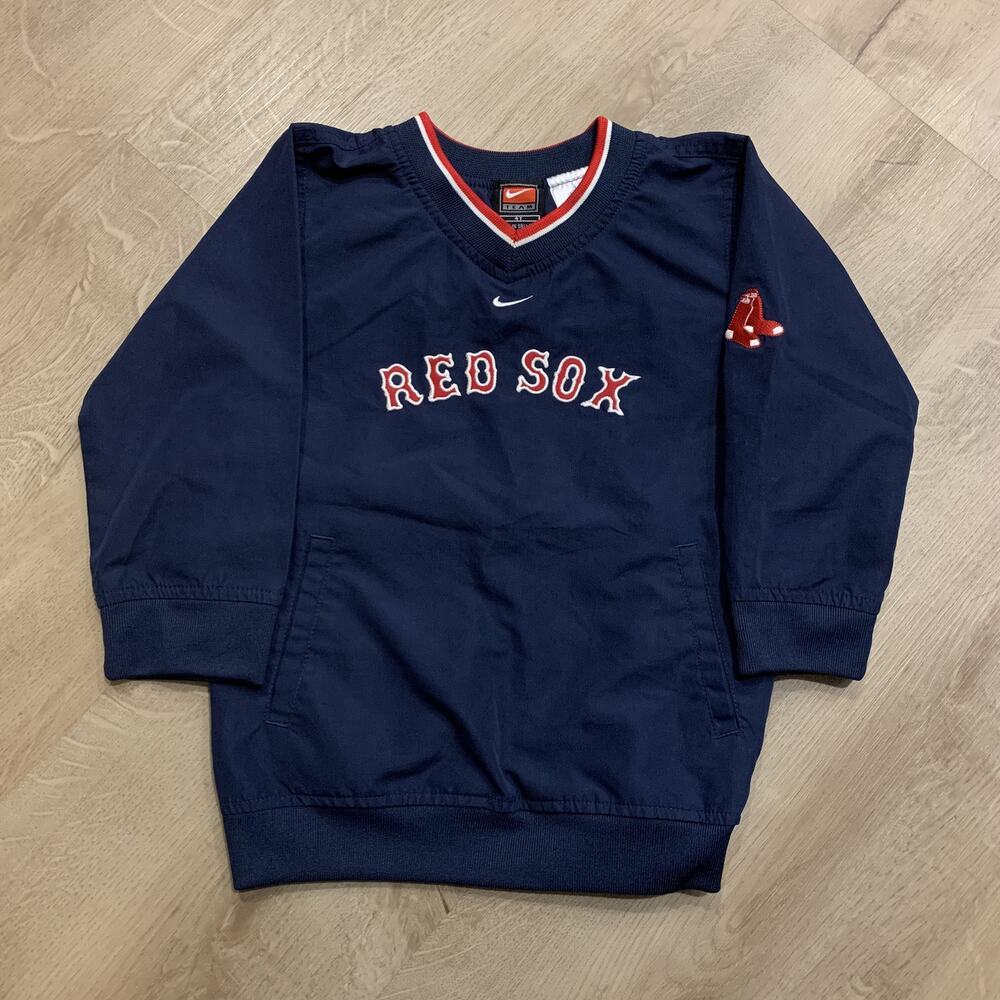 Vintage Y2K Nike Team MLB Red Sox Jacket Kids Boys 4T Windbreaker Center Swoosh